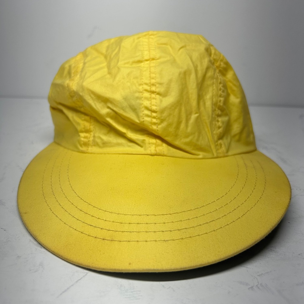 Polo Ralph Lauren Long Bill Hat Yellow Unisex L/XL Vintage Nylon Cap 1097